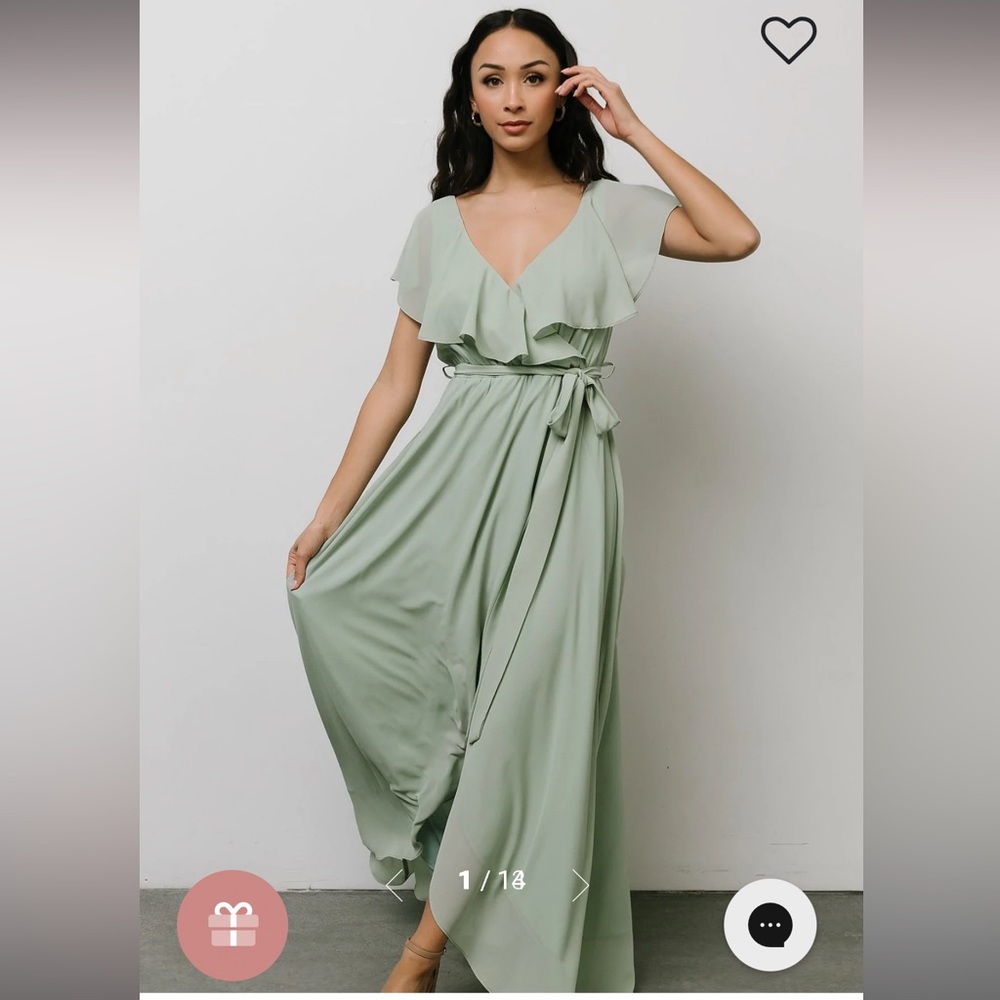 Katya ruffle maxi bridesmaid dress